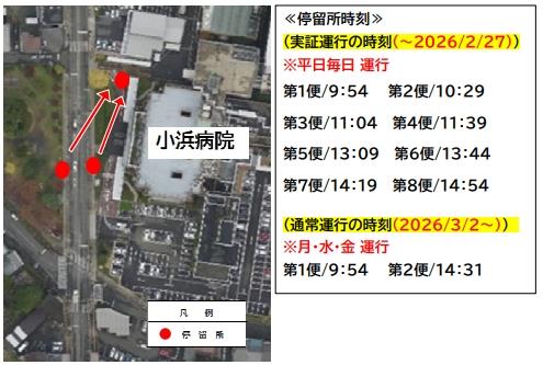 運行ルートおよび時刻表